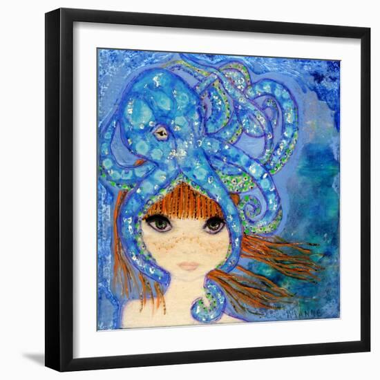 Big Eyed Girl Ocean Blue-Wyanne-Framed Giclee Print