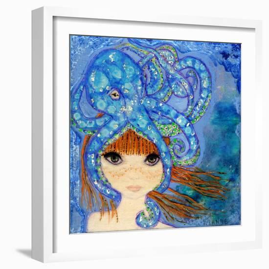 Big Eyed Girl Ocean Blue-Wyanne-Framed Giclee Print