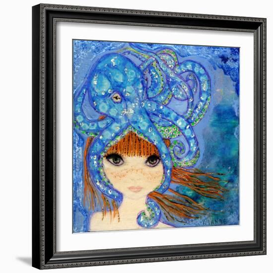 Big Eyed Girl Ocean Blue-Wyanne-Framed Giclee Print