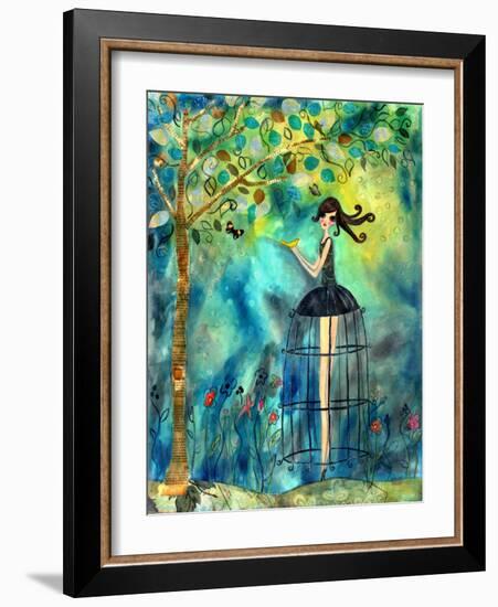 Big Eyed Girl Second Thoughts-Wyanne-Framed Giclee Print