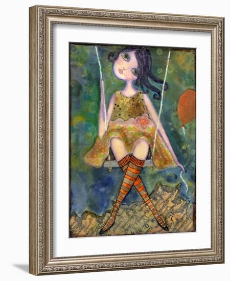 Big Eyed Girl Swing-Wyanne-Framed Giclee Print