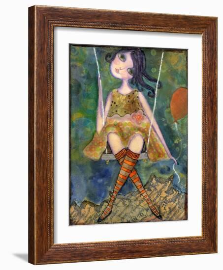 Big Eyed Girl Swing-Wyanne-Framed Giclee Print