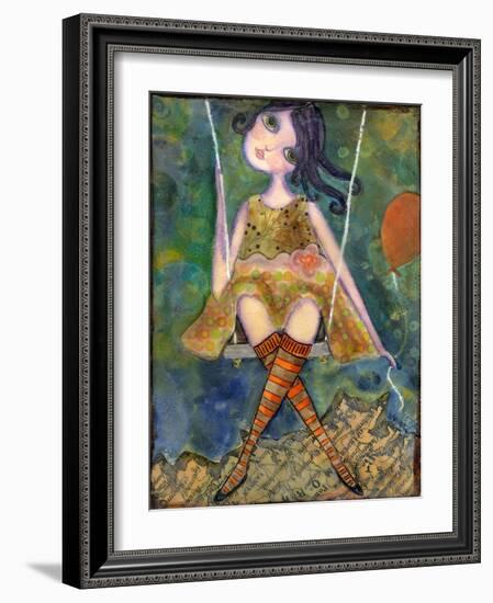 Big Eyed Girl Swing-Wyanne-Framed Giclee Print