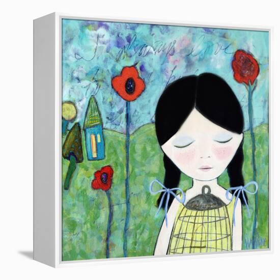 Big Eyed Girl Wish-Wyanne-Framed Premier Image Canvas