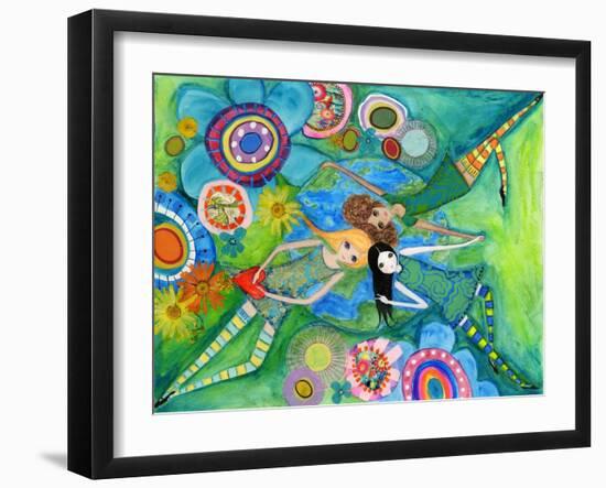 Big Eyed Girls Together Is Better-Wyanne-Framed Giclee Print