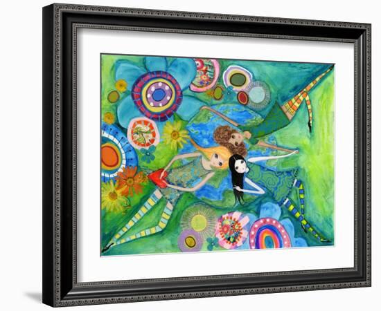 Big Eyed Girls Together Is Better-Wyanne-Framed Giclee Print