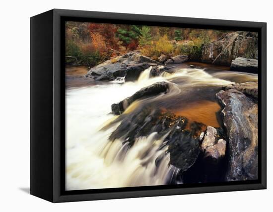 Big Falls, Eau Claire River, Wisconsin-Chuck Haney-Framed Premier Image Canvas