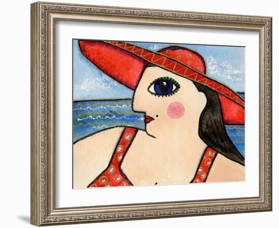 Big Fashion Diva at the Beach-Wyanne-Framed Giclee Print