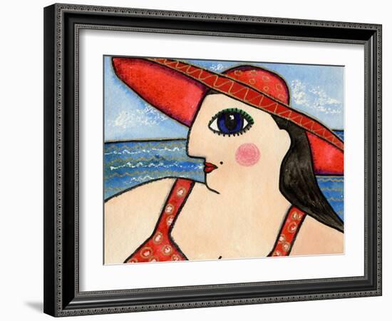 Big Fashion Diva at the Beach-Wyanne-Framed Giclee Print