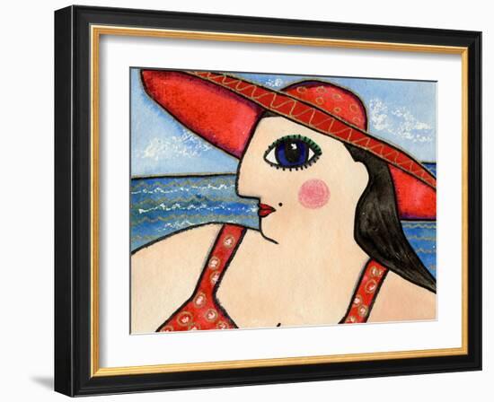 Big Fashion Diva at the Beach-Wyanne-Framed Giclee Print