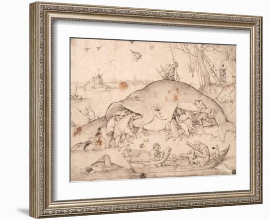 Big Fish Eat Little Fish-Pieter Bruegel the Elder-Framed Giclee Print