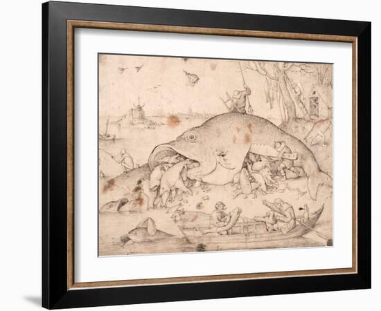 Big Fish Eat Little Fish-Pieter Bruegel the Elder-Framed Giclee Print