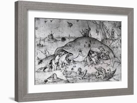 Big Fishes Eat Small Ones, 1556-Pieter Bruegel the Elder-Framed Giclee Print