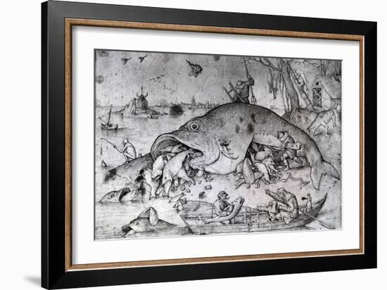 Big Fishes Eat Small Ones, 1556-Pieter Bruegel the Elder-Framed Giclee Print