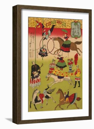 Big French Circus on the Grounds of Shokonsha (Yasukuni) Shrine No.1-Ando Hiroshige-Framed Premium Giclee Print