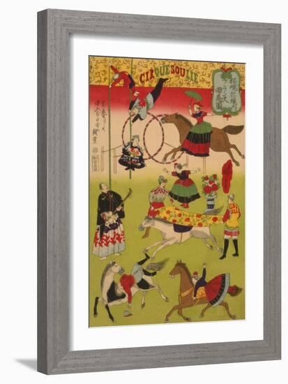 Big French Circus on the Grounds of Shokonsha (Yasukuni) Shrine No.1-Ando Hiroshige-Framed Art Print