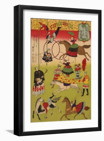 Big French Circus on the Grounds of Shokonsha (Yasukuni) Shrine No.1-Ando Hiroshige-Framed Art Print