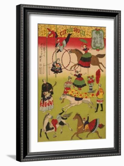 Big French Circus on the Grounds of Shokonsha (Yasukuni) Shrine No.1-Ando Hiroshige-Framed Art Print