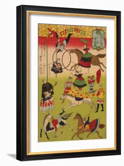 Big French Circus on the Grounds of Shokonsha (Yasukuni) Shrine No.1-Ando Hiroshige-Framed Art Print