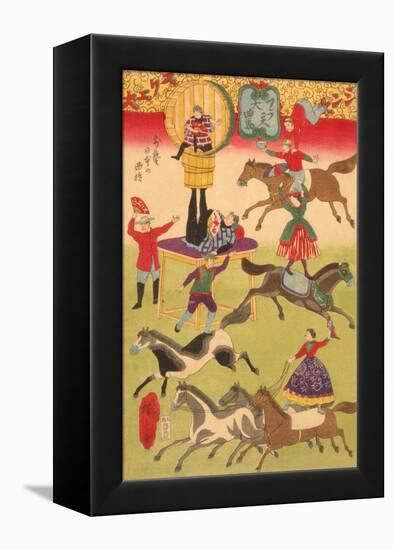 Big French Circus on the Grounds of Shokonsha (Yasukuni) Shrine No.2-Ando Hiroshige-Framed Stretched Canvas