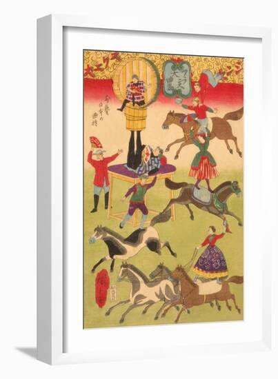 Big French Circus on the Grounds of Shokonsha (Yasukuni) Shrine No.2-Ando Hiroshige-Framed Premium Giclee Print