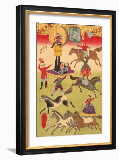 Big French Circus on the Grounds of Shokonsha (Yasukuni) Shrine No.2-Ando Hiroshige-Framed Premium Giclee Print