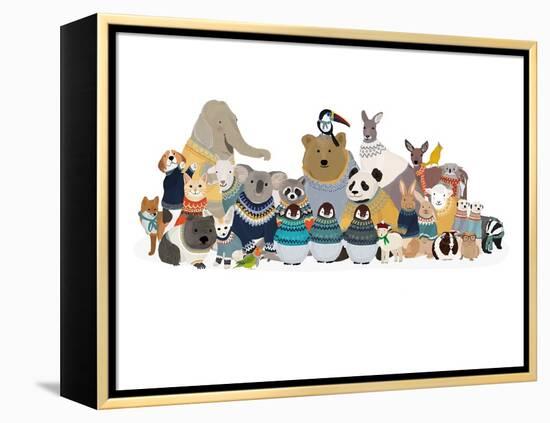 Big Group of Friends in Jumpers-Hanna Melin-Framed Premier Image Canvas