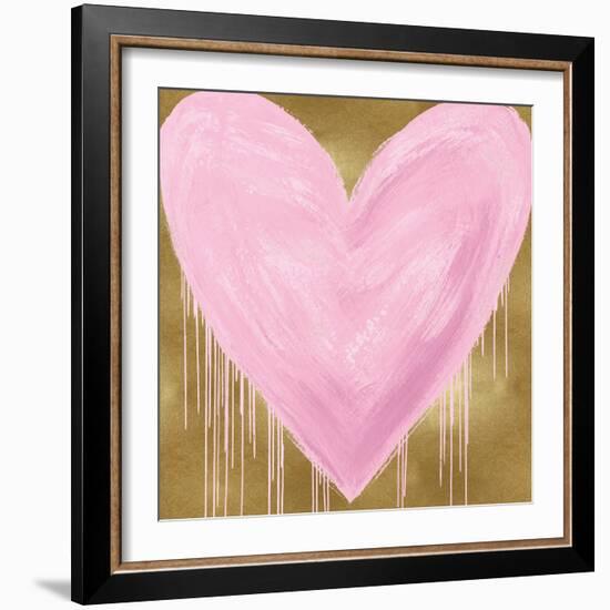 Big Hearted Pink on Gold-Lindsay Rodgers-Framed Art Print