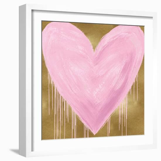 Big Hearted Pink on Gold-Lindsay Rodgers-Framed Art Print