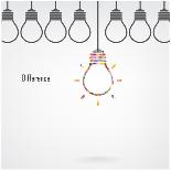 Creative Light Bulb Idea and Difference Concept-Big ideas-Stretched Canvas