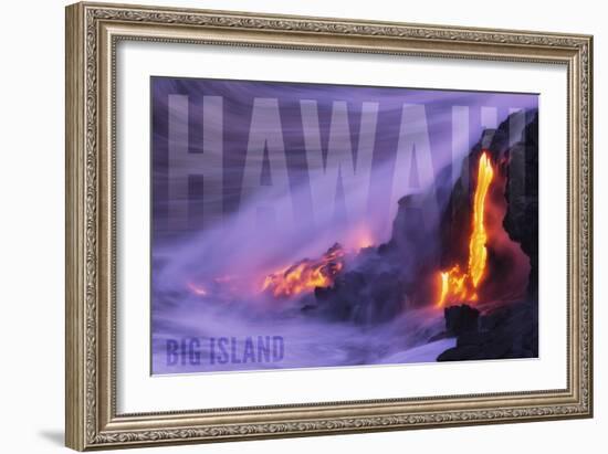 Big Island - Hawaii - Lava Flow-Lantern Press-Framed Art Print