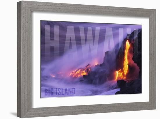 Big Island - Hawaii - Lava Flow-Lantern Press-Framed Art Print