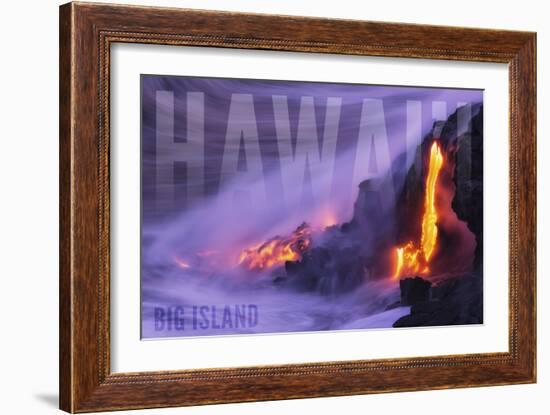 Big Island - Hawaii - Lava Flow-Lantern Press-Framed Art Print