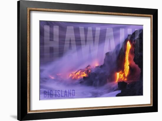 Big Island - Hawaii - Lava Flow-Lantern Press-Framed Art Print