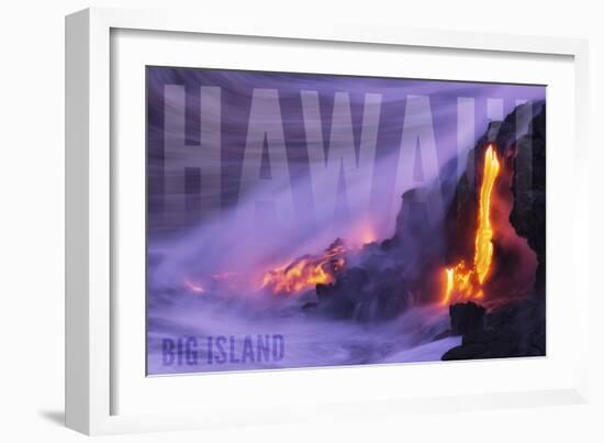 Big Island - Hawaii - Lava Flow-Lantern Press-Framed Art Print