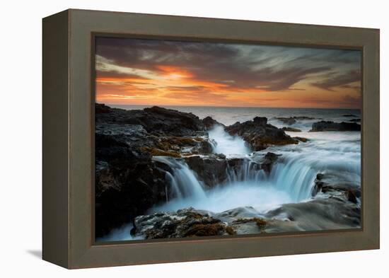 Big Island Sunset Seascape, Hawaii Magic Aloha Travel Adventure-Vincent James-Framed Premier Image Canvas