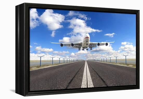 Big Jet Plane Taking off Runway-Jag_cz-Framed Premier Image Canvas