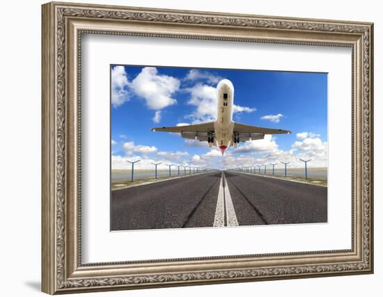 Big Jet Plane Taking off Runway-Jag_cz-Framed Photographic Print