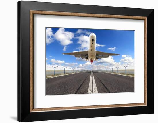 Big Jet Plane Taking off Runway-Jag_cz-Framed Photographic Print