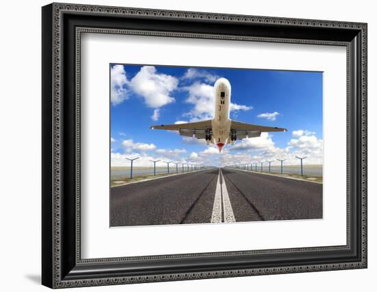 Big Jet Plane Taking off Runway-Jag_cz-Framed Photographic Print