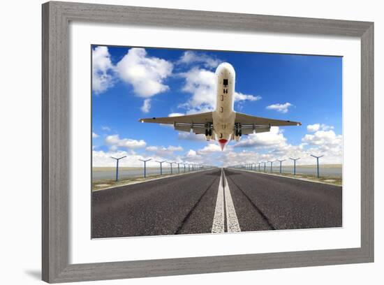 Big Jet Plane Taking off Runway-Jag_cz-Framed Photographic Print