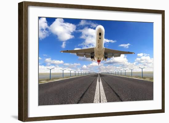 Big Jet Plane Taking off Runway-Jag_cz-Framed Photographic Print