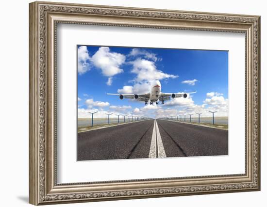 Big Jet Plane Taking off Runway-Jag_cz-Framed Photographic Print