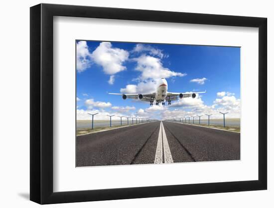 Big Jet Plane Taking off Runway-Jag_cz-Framed Photographic Print