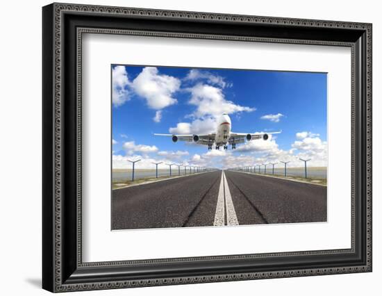 Big Jet Plane Taking off Runway-Jag_cz-Framed Photographic Print