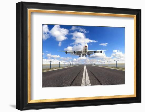 Big Jet Plane Taking off Runway-Jag_cz-Framed Photographic Print