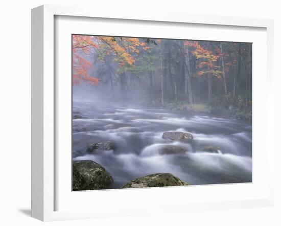Big Moose River Rapids in Fall, Adirondacks, New York, USA-Nancy Rotenberg-Framed Photographic Print