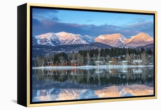 Big Mountain Reflects in Whitefish Lake, Whitefish, Montana, Usa-Chuck Haney-Framed Premier Image Canvas