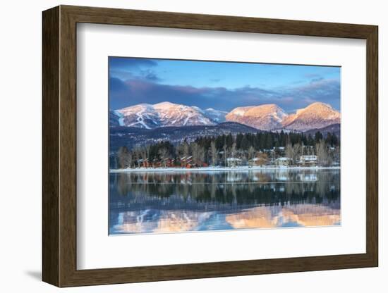 Big Mountain Reflects in Whitefish Lake, Whitefish, Montana, Usa-Chuck Haney-Framed Photographic Print