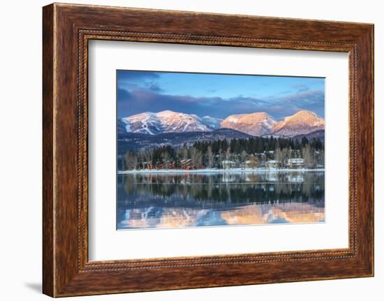 Big Mountain Reflects in Whitefish Lake, Whitefish, Montana, Usa-Chuck Haney-Framed Photographic Print